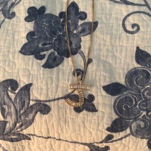 Statement initial “J” necklace never worn.